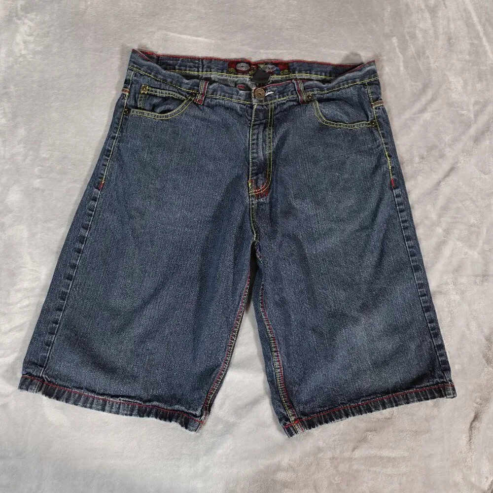 Vintage Brooklyn Xpress Denim Shorts Mens 40 (Fits 38) 13” Pocket Design Baggy - Picture 3 of 8